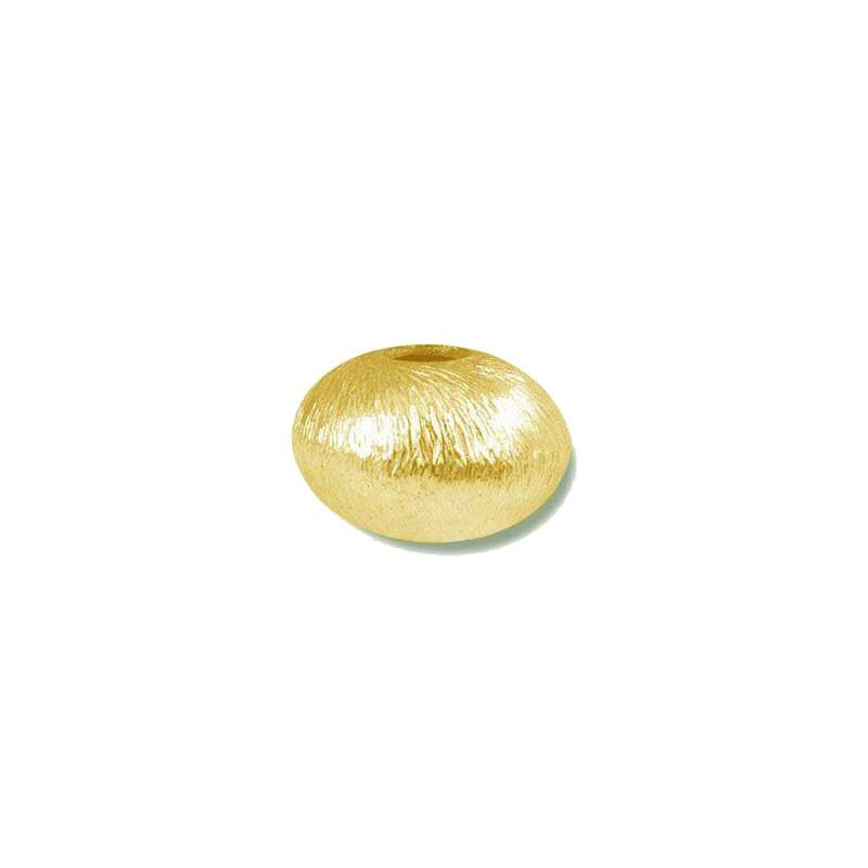 Gold Overlay Round Shape Brushed Bead 10MM